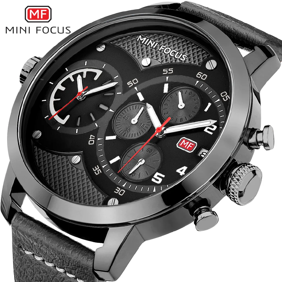 

MINI FOCUS Top Luxury Brand Sport Watches Men's Quartz Chronograph Military Big Dial Wrist Watch Men Watch Male WristWatches