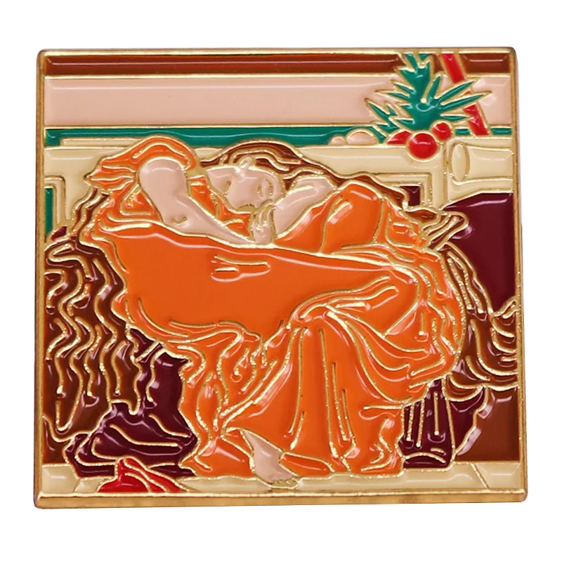 

C3866 Sleeping Woman Art Painting Enamel Pins Women's Brooches Lapel Pins for Backpack Pretty Badges Fashion Accessories Gifts