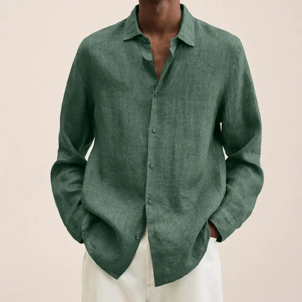 

Button Closure Solid Color Young Style Shirt Men Clothing for Outdoor