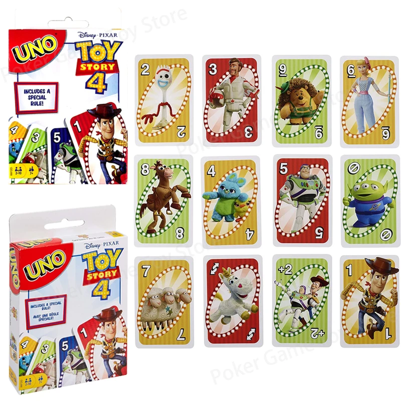 

Board Game Disney Pixar Toy Story 4 UNO Card Game Toys Woody Forky Bunny Alien Buzz Lightyear Mr Potato Kids Gift