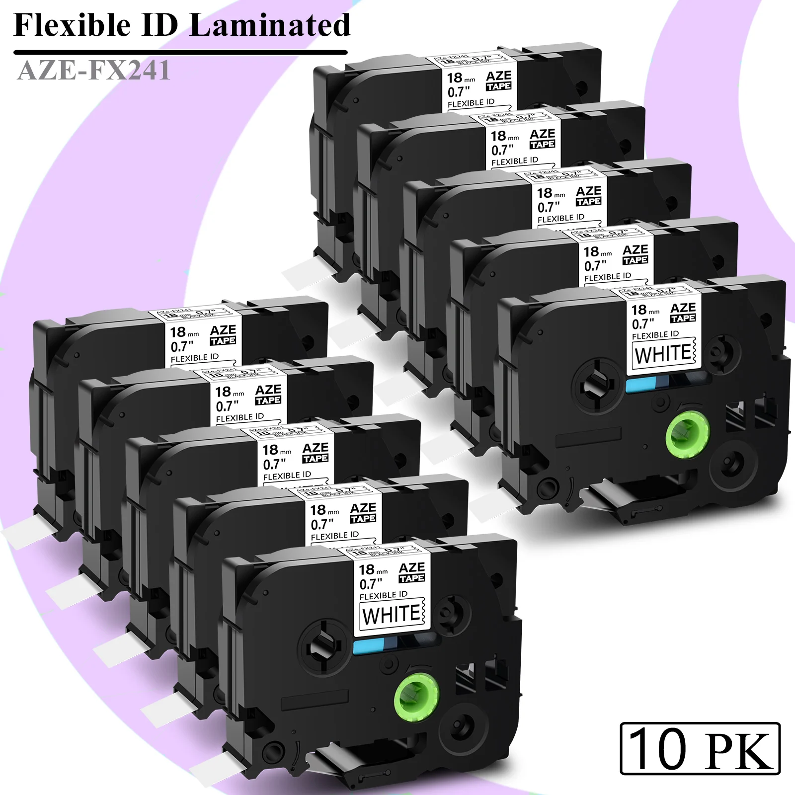 10 шт. лента для этикеток совместимая с Φ Гибкая ID ламинированная 0 7 &quotчерная на