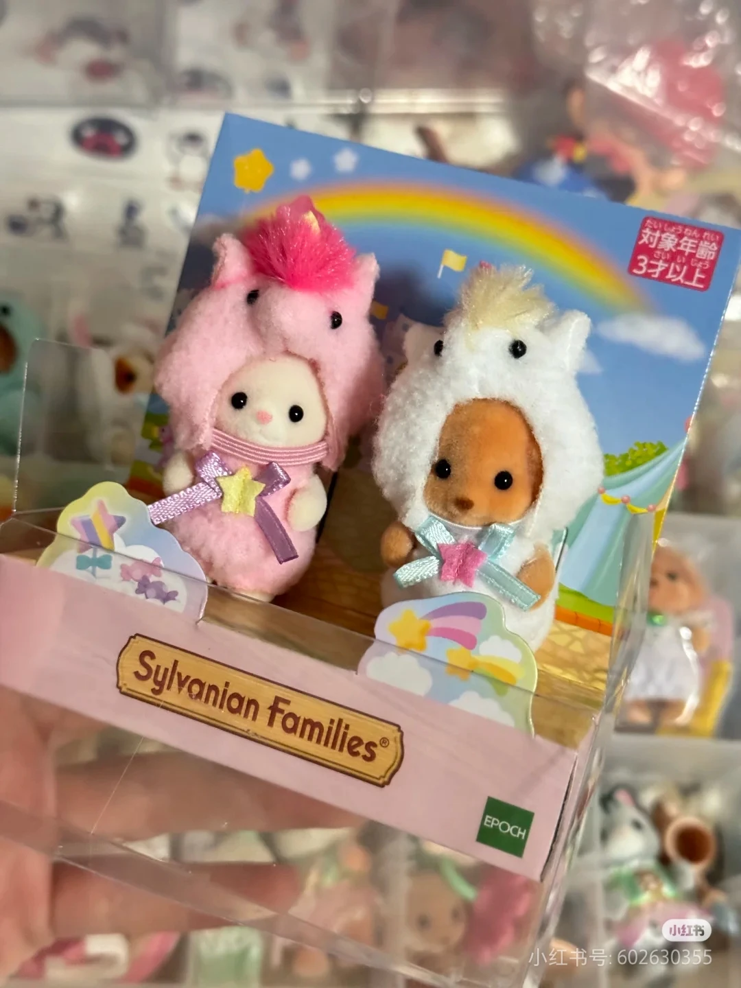 Фото Оригинальный японский набор аниме-фигурок Sylvanian Forest: Рождественский комплект, игрушка-робот Единорог для аттракционов, кукла для переодевания, лимитированный подарок для фестивалей №4