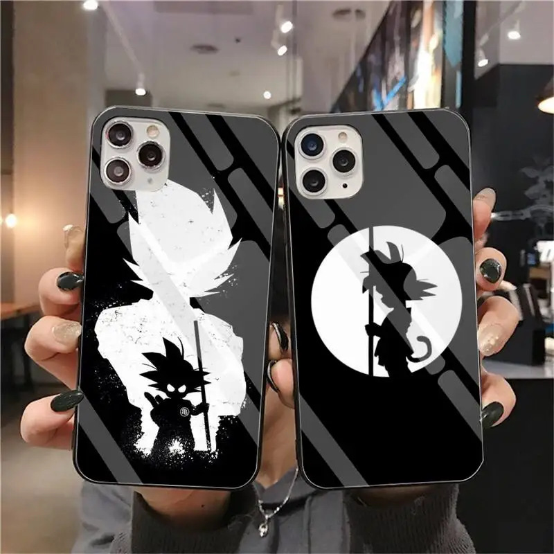 

Anime Son Goku DBZ Dragon Ball Z Phone Case Tempered Glass For iPhone 13 12 Mini 11 Pro XR XS MAX 8 X 7 Plus SE 2020 Soft Cover