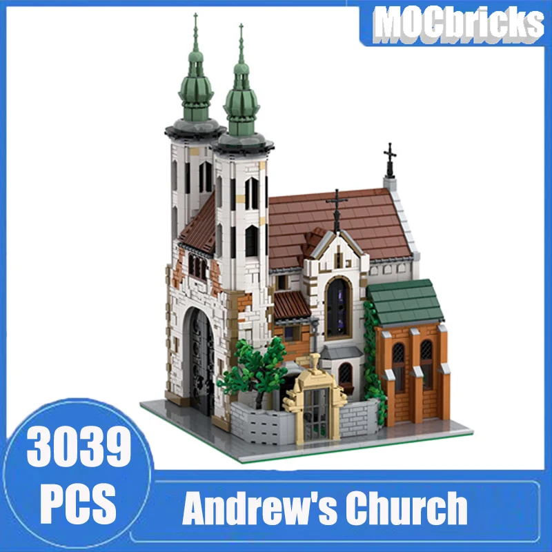 

Новинка, 3039 шт., средневековый замок, Эндрюс, церковь, улица, вид дома, строительные блоки, город, детские игрушки