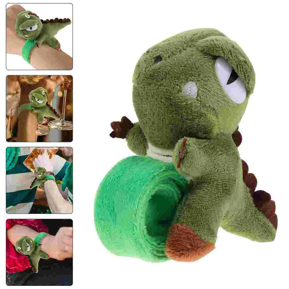 

Dinosaur Circle Kids Plush Stuffed Animal Crocodile Slap Bracelet Aldult Band Cloth Snap Bracelets Bulk Gift Child