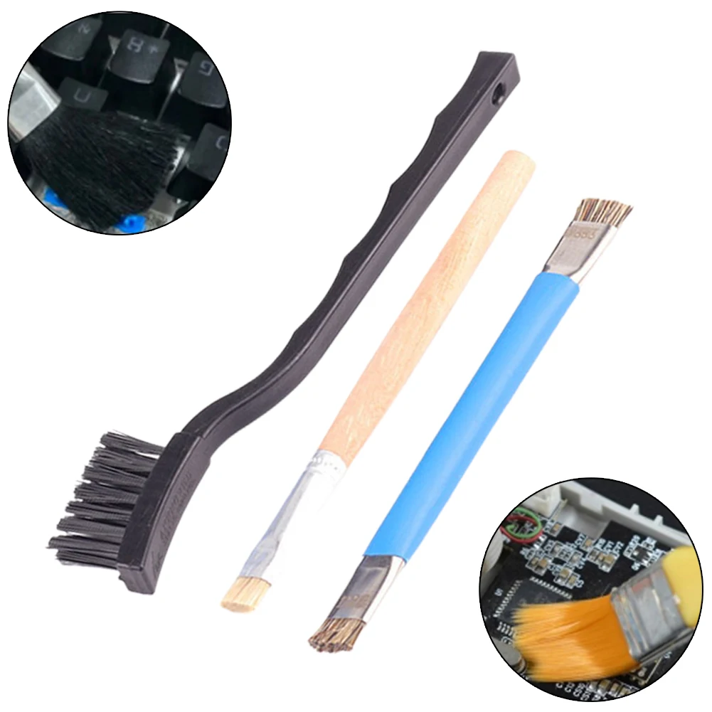 

3pcs Set Cleaning Brush Double Head Seven-inch Nylon For Mobile Phone Repair Soldering Keyboard Host Handmade Hand Tools