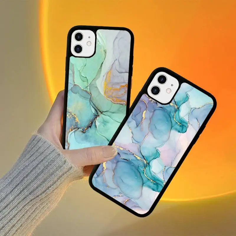 

Marble Art Fashion Phone Case Silicone PC+TPU Case for iPhone 11 12 13 Pro Max 8 7 6 Plus X SE XR Hard Fundas