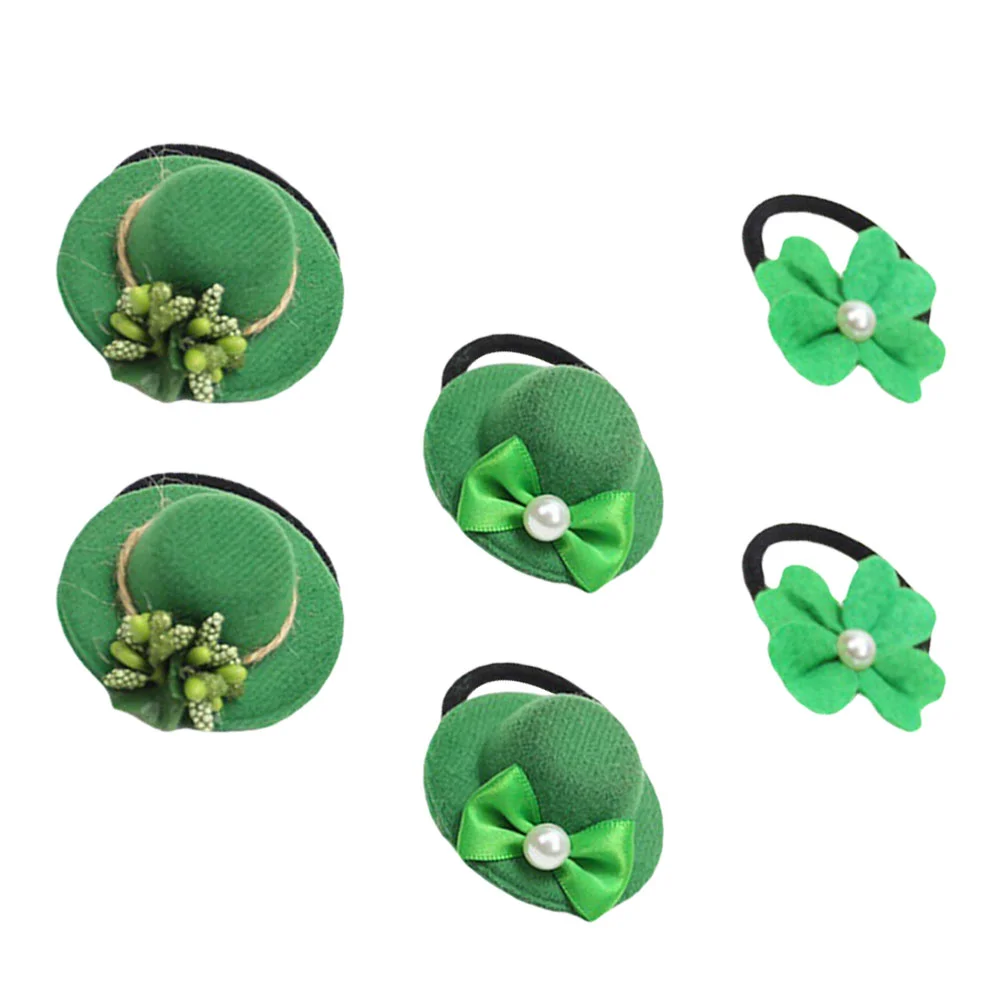 

6Pcs Hair Decor Patrick's Hat Hair Rope Festival Hair Rope Green Headwear for Festival Decor