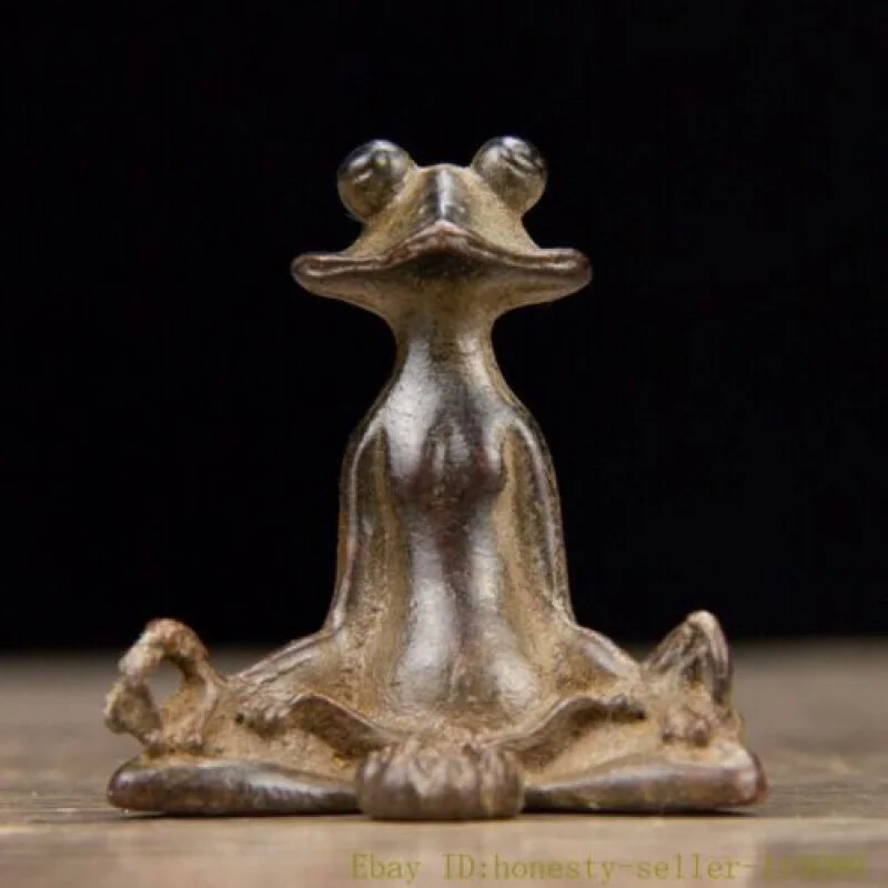 

2 Inch Chinese Bronze Feng Shui Monster Frog Animal Art Statue Sculpture
