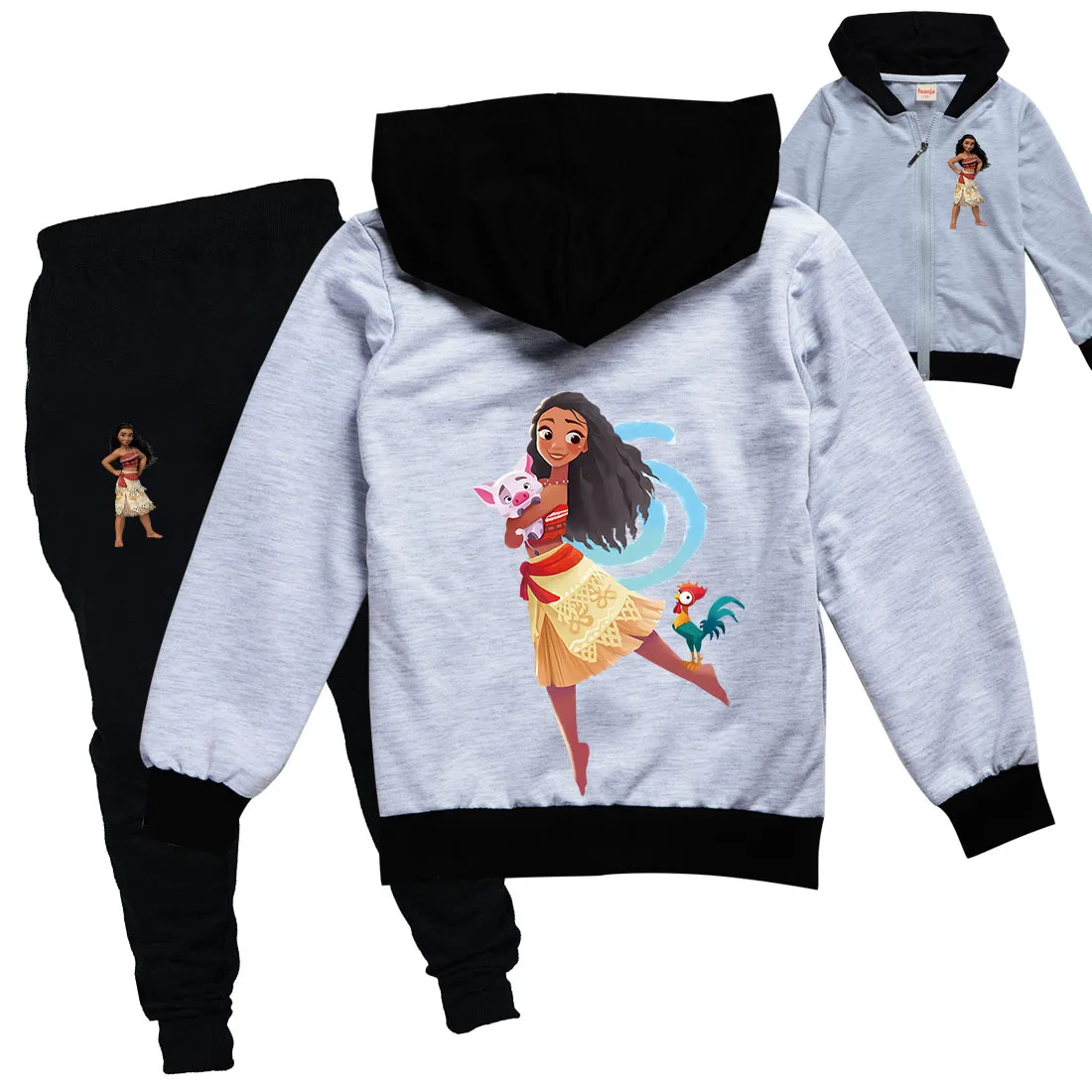 Одежда для маленьких девочек Детский костюм Моаны из мультфильма повседневная