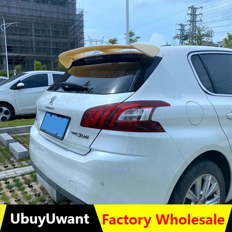 Подходит для 2008-2018 Peugeot 308 спойлер из АБС-пластика углеродного волокна вид