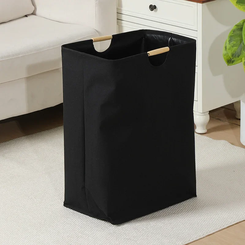 

Портативная Корзина Для Белья Большой Вместимости С Ручками, Черная, Прочная, Складная, Для Хранения Грязной Одежды