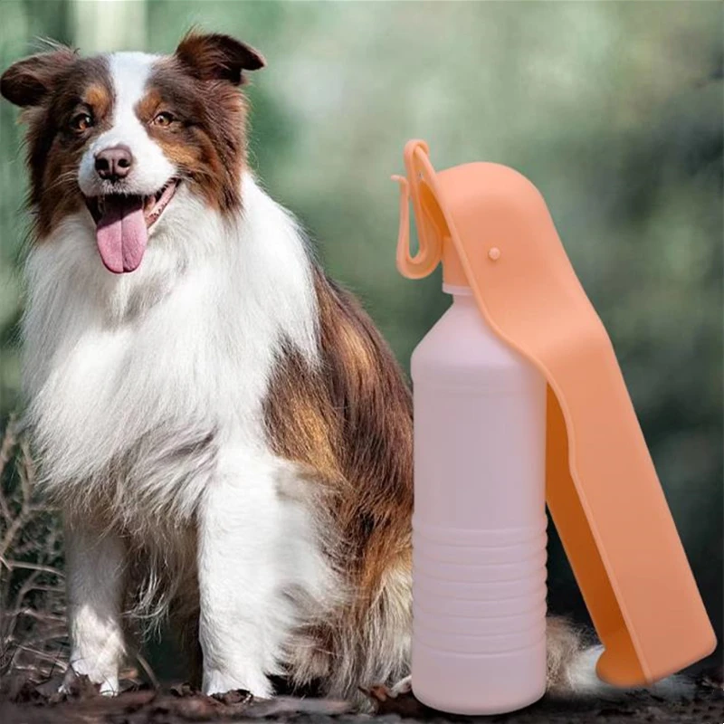 

500ML Pet Dog Water Bottle Plastic Portable Water Bottle Pets Outdoor Travel Drinking Water Feeder Bowl Foldable Pet items