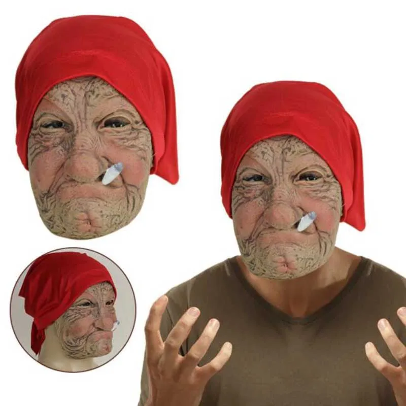 

Забавная курительная маска для пожилых женщин, бабушка, фотореквизит для косплея