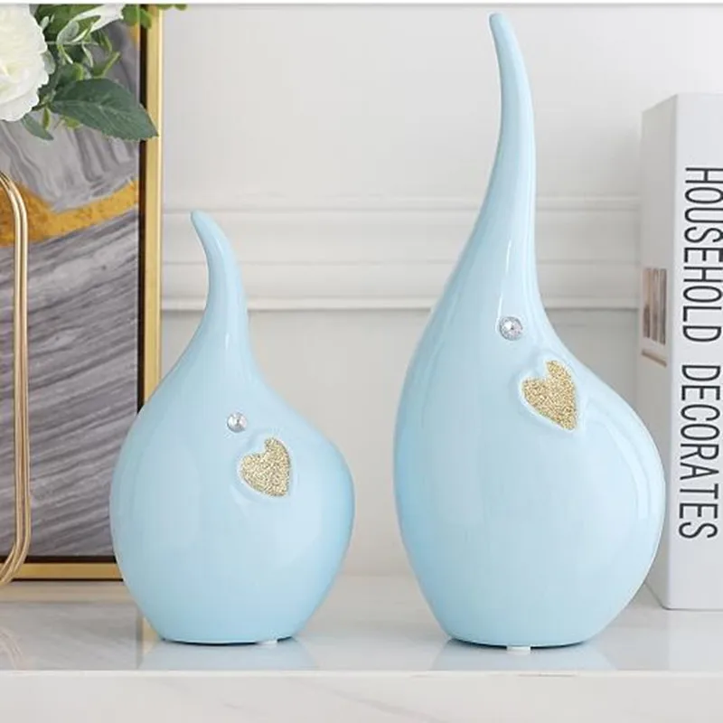 

Home decoration crafts, ceramic elephants, modern Nordic style living room TV cabinet wine cabinet decoration ornaments