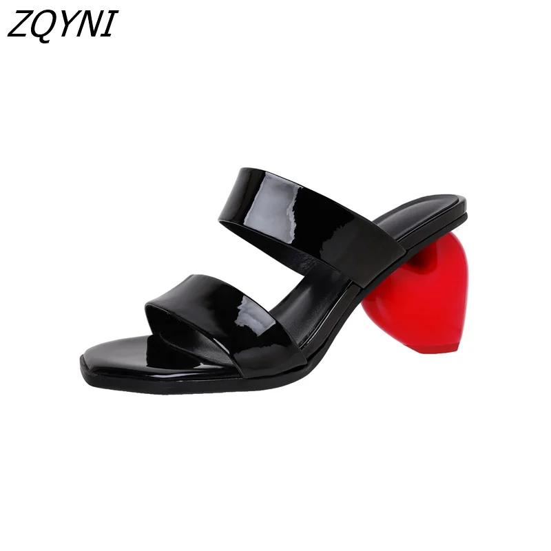 

Zqyni summer sexy open toe high heels black apricot party casual sandals women's shoes extra large 43