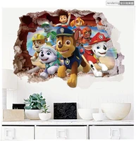 paw patrol new logic wall stickers childrens room wall stickers 3d three dimensional decorative painting bedroom