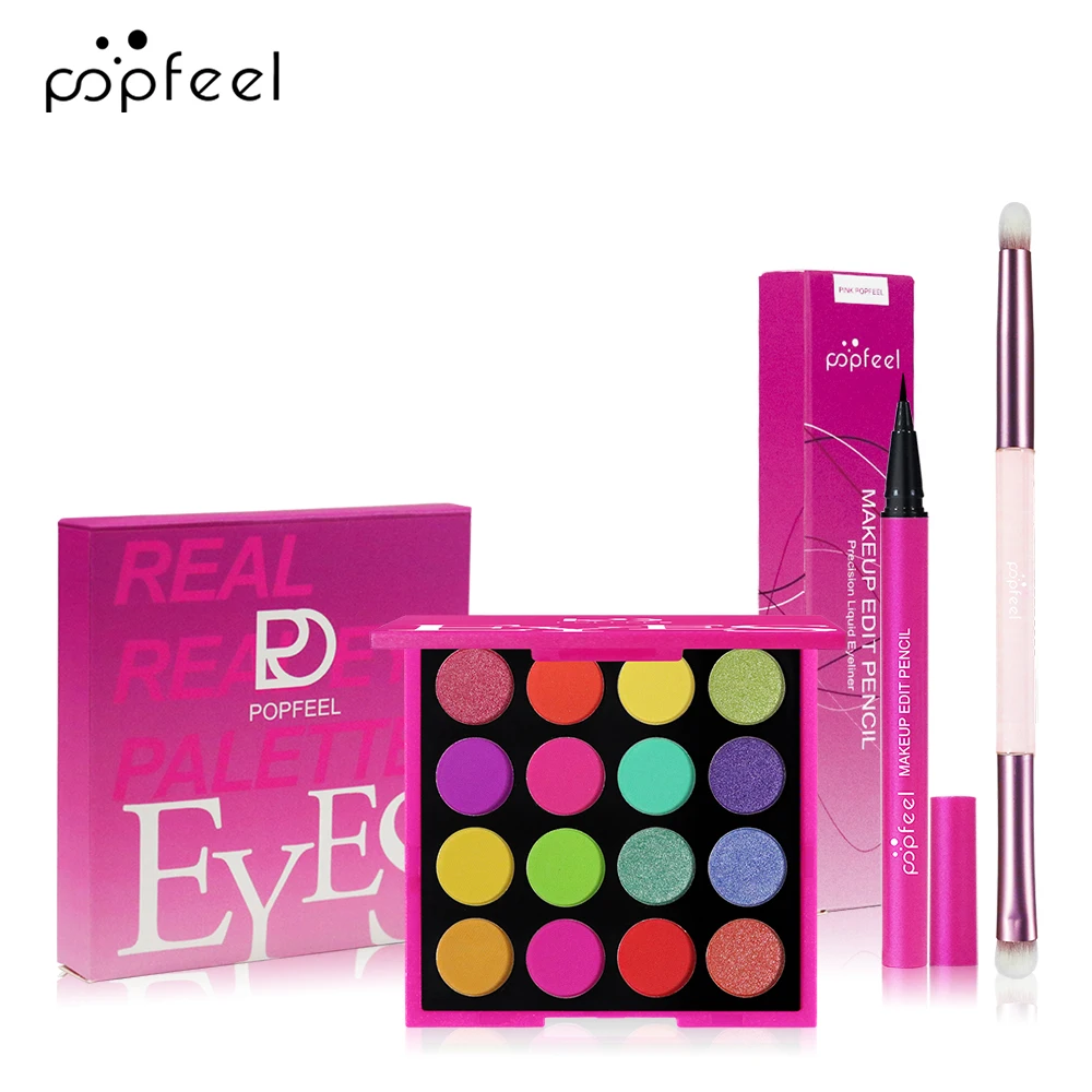 Мини-набор для макияжа глаз 16-цветная матовая мерцающая палитра теней век с