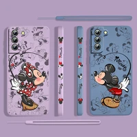 mickey love minnie disney for samsung galaxy s22 s21 s20 s10 note 20 10 ultra plus pro fe lite liquid left rope phone case cover