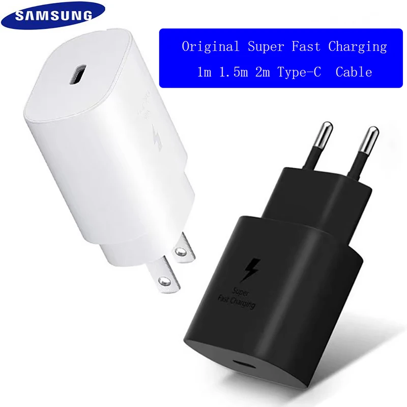 

Original Samsung Fast Charger 25W Fast Type C Adapter Cable for Samsung GALAXY Note 10 20 S20 Plus S20 Ultra S21 A71 A80 A91