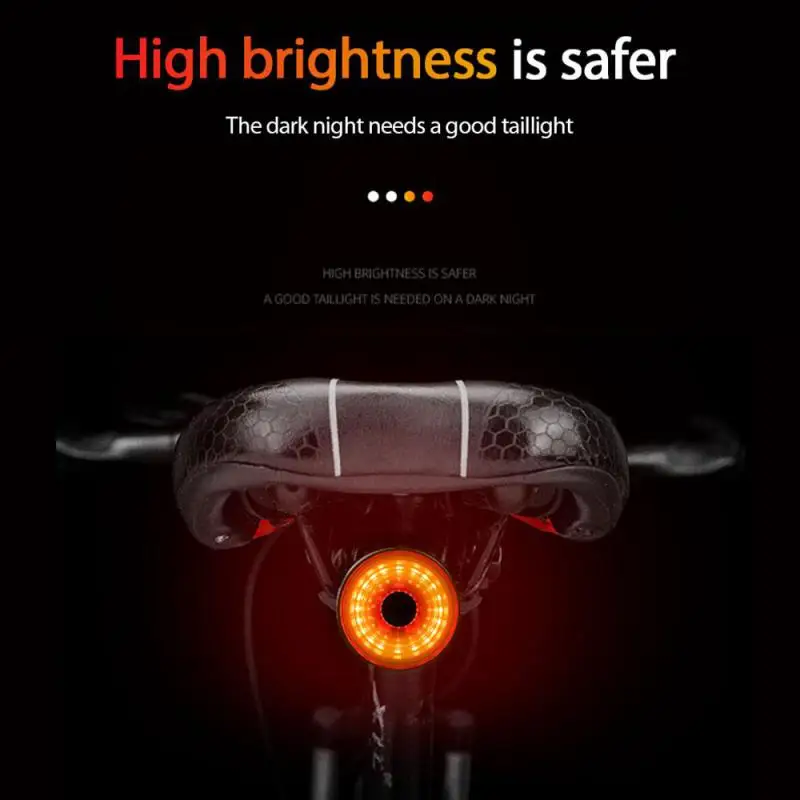 

420mAh Smart Bike Rear Light USB Rechargeable Waterproof Auto Brake Sensing Light Cycling Safety Warning Taillight Flashlight