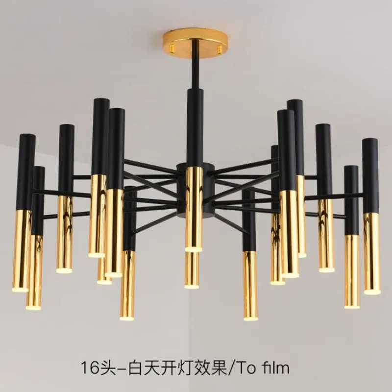 

Post-modern Art Black and gold Led Pendant Lights Concise Stick Design Livingroom Bedroom Bar Decoration Light Fixtures