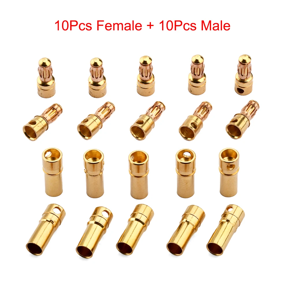Aideepen 20 шт. золотые разъёмы бананы 3,5 мм для двигателя