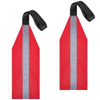 2 pieces safety travel flag for kayak canoe red warning flag with webbing for kayak sup towing canoes truck safety accessories