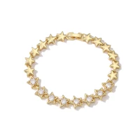 punk star bracelet for women micro paved zirconia pentagram gold plated jewelry cz crystal stars strand female bracelets