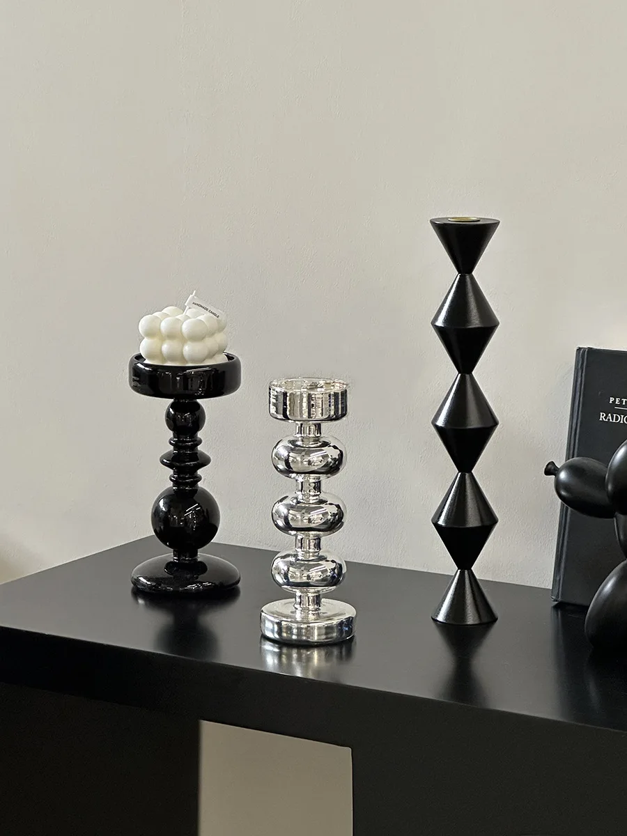 Винтажные скандинавские подсвечники для ароматерапии из Букового дерева/стекла