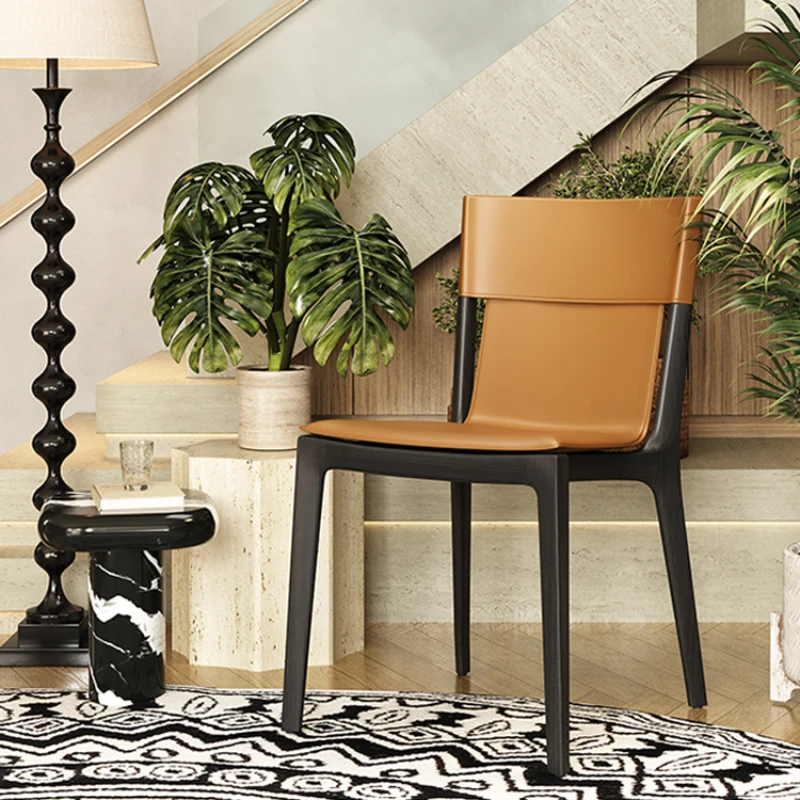 S Living Room Banquet Pu Leather Dining Chairs Wooden Sillas Comedor Home Furniture Yq50dc