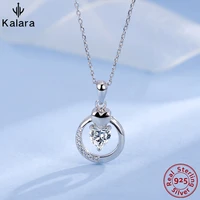 valentines days female silver 925 necklace ladies chain women womens pendant inlaid pendants minimalist heart shaped diamond