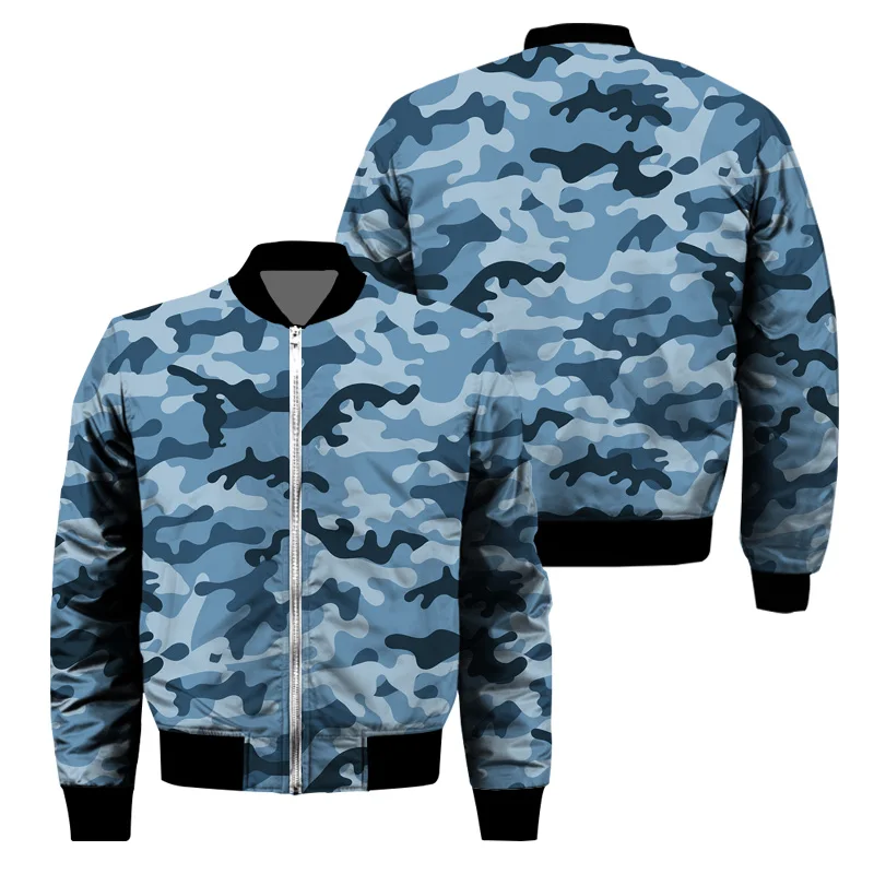 Autumn Winter Casual Camouflage Padded Jacket Men Cotton Spring Warm Digital Print Top Fashion Quilted Coat Streetwear Outerwear