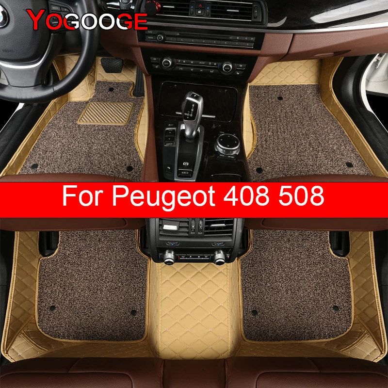 

YOGOOGE Car Floor Mats For Peugeot 408 508 Foot Coche Accessories Carpets