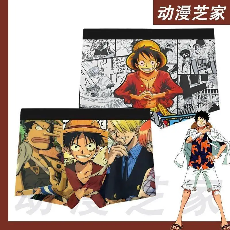 Фото Трусы One Piece Monkey D. Luffy из лайкры с дышащей сеткой для мужчин и студентов, для аниме-косплея, модная летняя коллекция для отпуска, милые и стильные №2