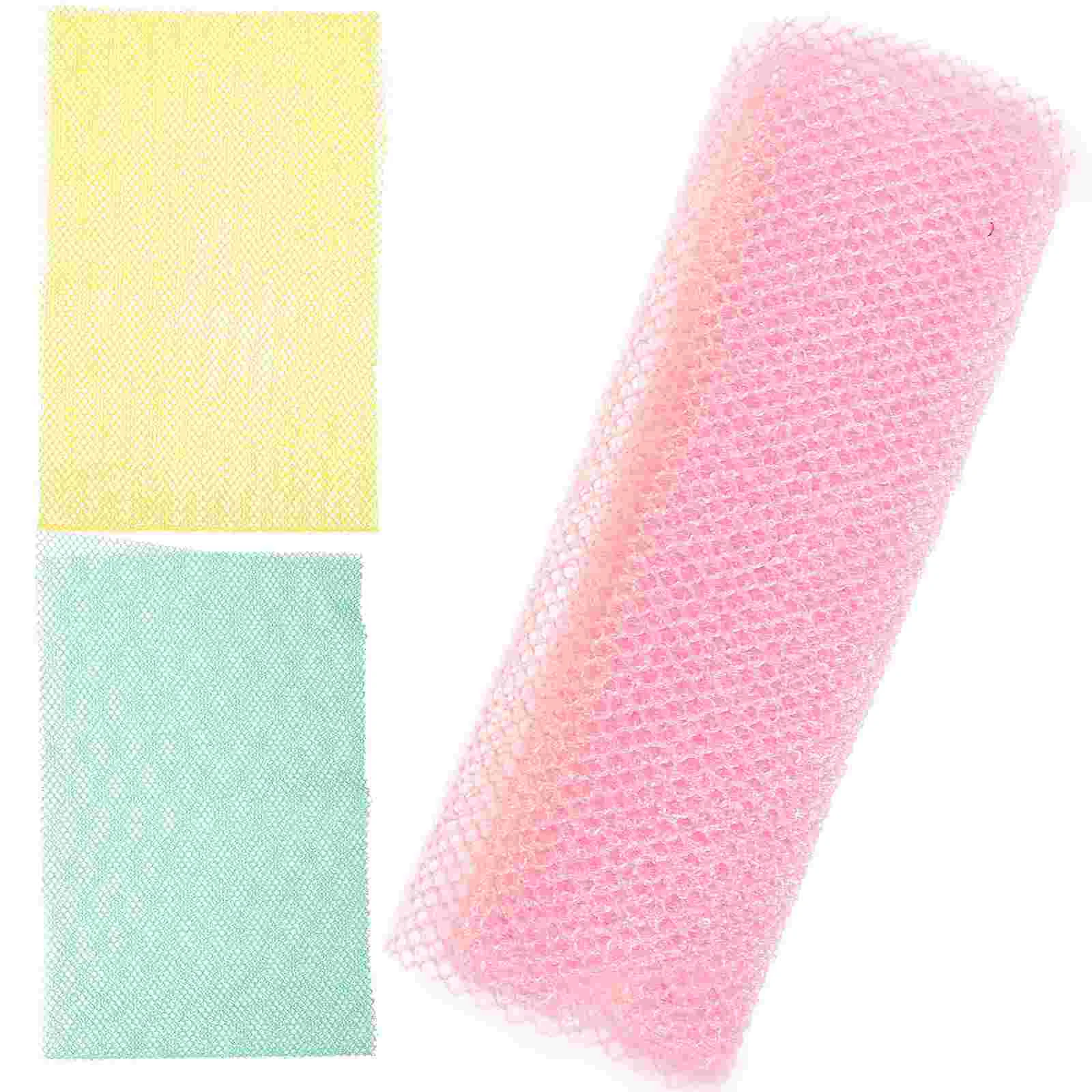 

3pcs Body Exfoliating Nets Bath Exfoliating Shower Sponge African Exfoliating Net Scrubbers