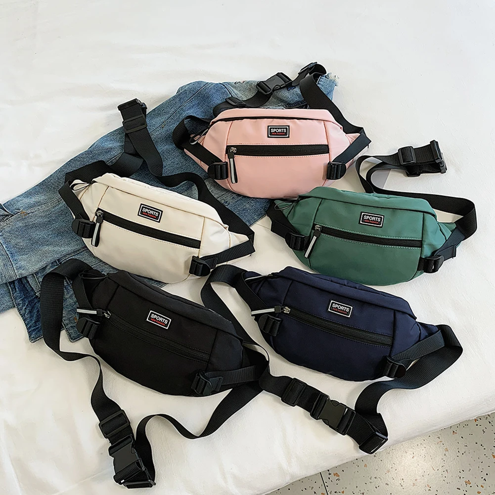 

Canvas Chest Bag Women Men Streetwear Fanny Bum Pack Casual Running Belt Purses Popular Belt Bag Sling Chest Pouch
