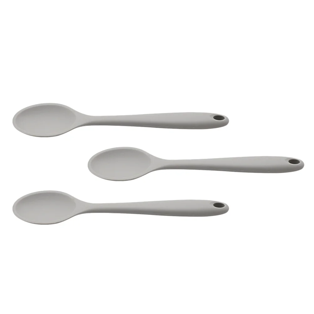 

3 Pcs Silicone Utensil Rest Ladle Soup Cooking Spoon Bouillon Scoop Chinese Spoons Basting Teaspoon