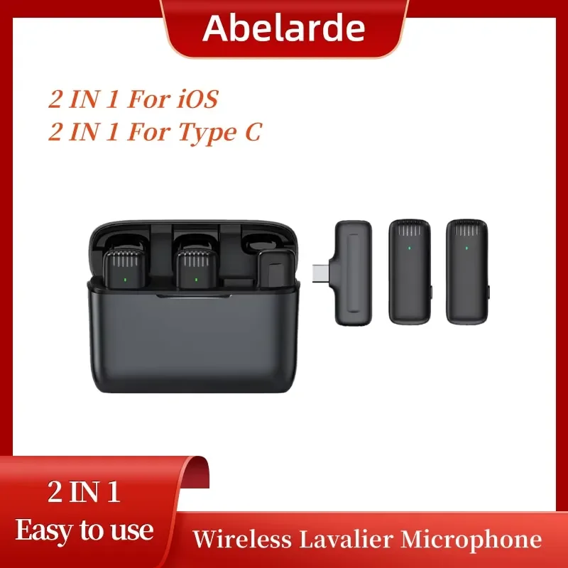 Портативный беспроводной петличный микрофон с зарядным чехлом