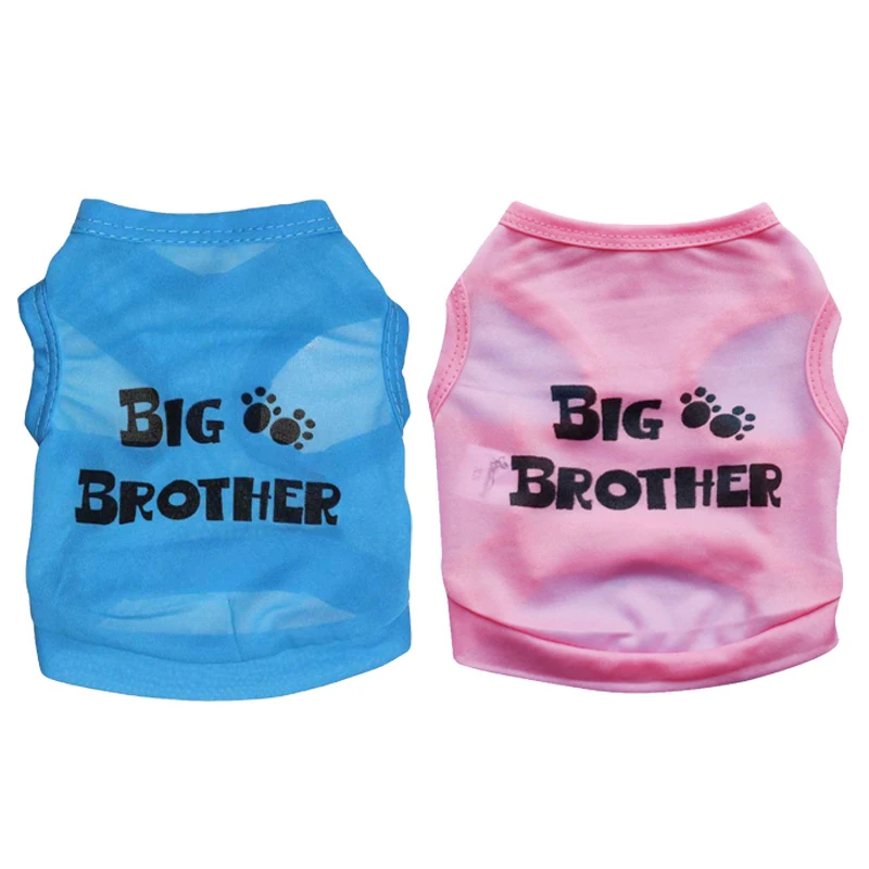 

Big Brother Print Pet Dog Cat Puppy Summer Clothes Solid Color Clothes For Small Dogs Pet Costume Dog T Shirt Chihuahua Tshirt