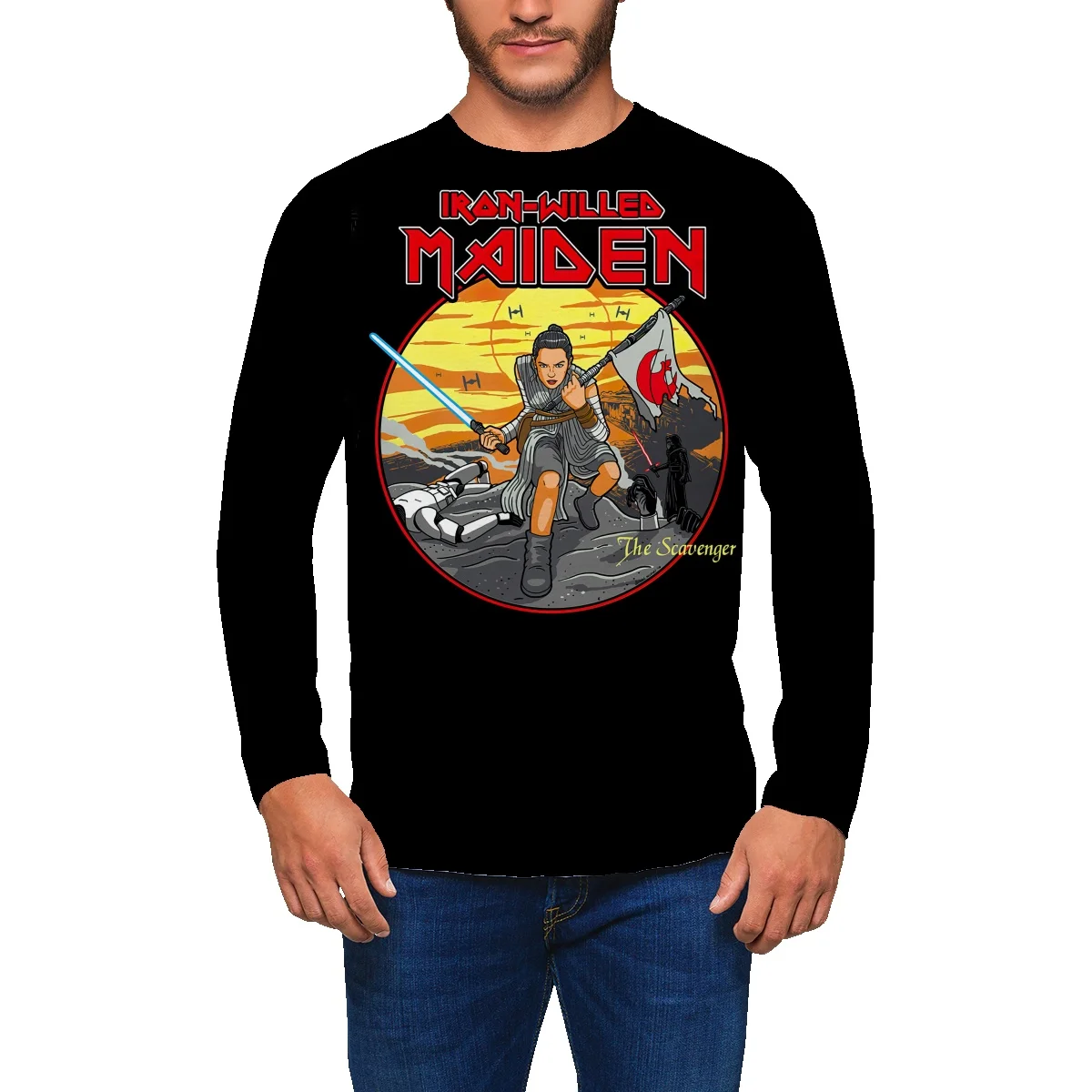

Iron Maiden American round neck long-sleeved t-shirt men's autumn trend all-match bottoming shirt loose high street sweater men