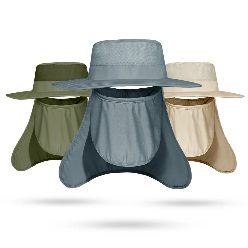 

Outdoor Detachable Sunhat Men Women Face Neck Protction Large Brim Fishing Cap Breathable Quick Drying Fisherman Bucket Hat