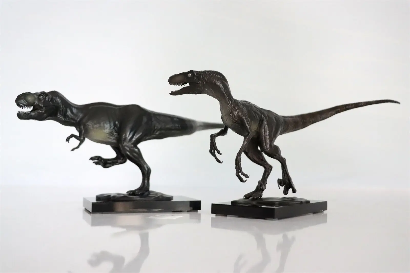 DINO DREAM Тираннозавр и Велоцираптор Набор ФАЮКС-БРОНЗ Статуя Модель динозавра T-Rex