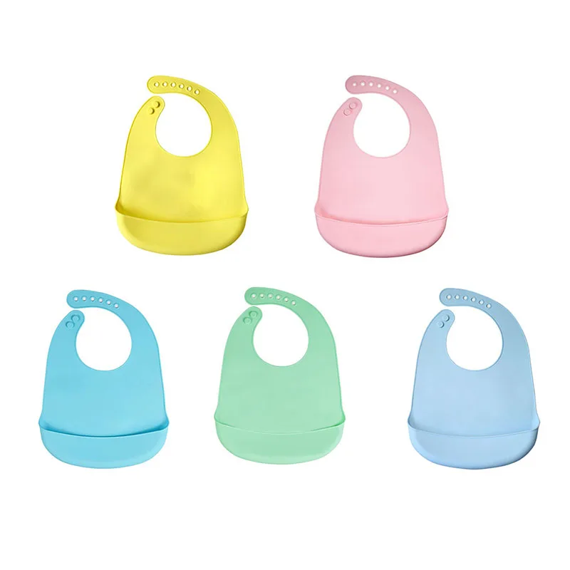 

Baby Bib Adjustable Waterproof Bibs Babies Soft Edible Silicone Newborn Saliva Dripping Towel Drooling Children Scarf BPA Free