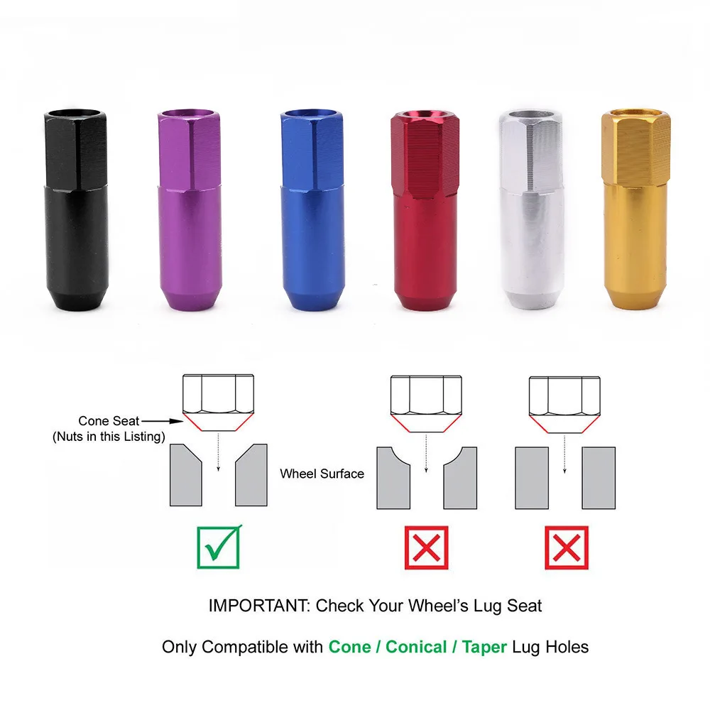 20 шт. черная алюминиевая удлиненная гайка с открытым концом m12x1 5 25 60 мм