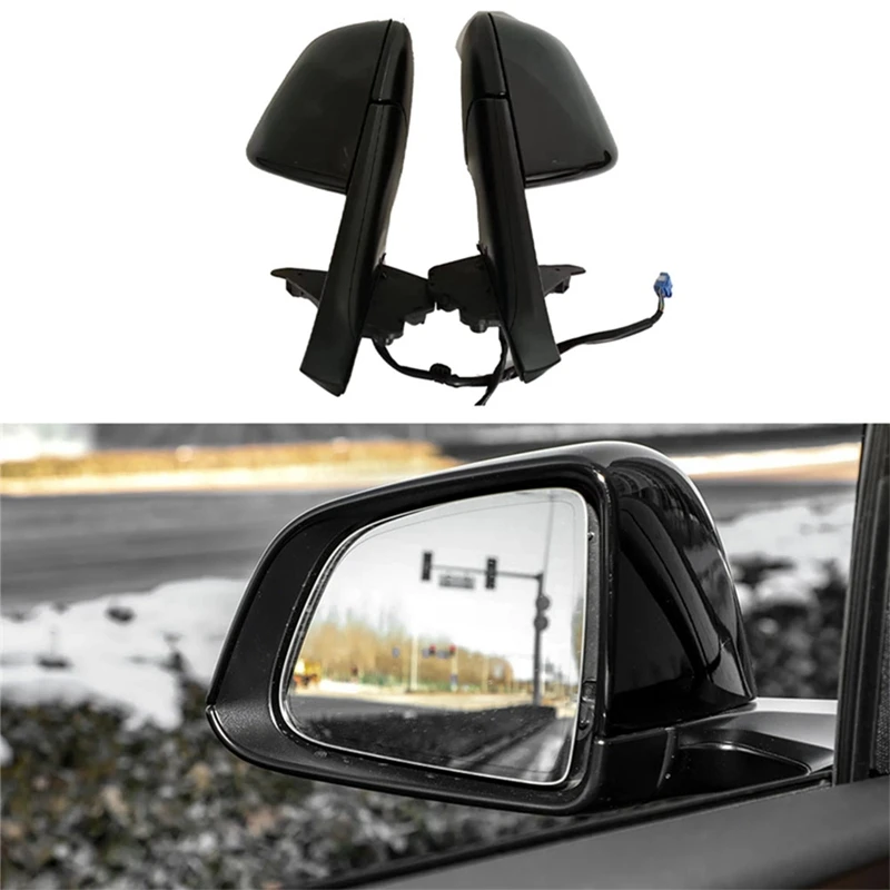 

Боковое зеркало заднего вида в сборе для Tesla Model Y 2021-2023, внешняя дверь, складное нагревательное зеркало заднего вида