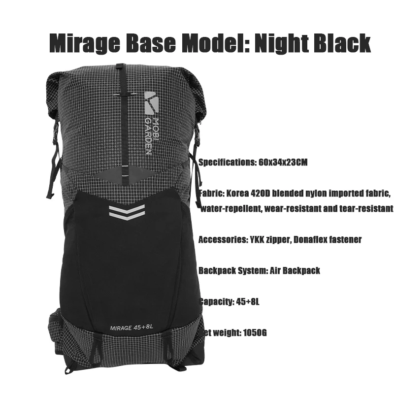 MOBI Hiking Backpack, Outdoor Camping Portable Backpack Large Capacity Hiking Bag Backpack Hiking Bag For Men and Women 45+8L