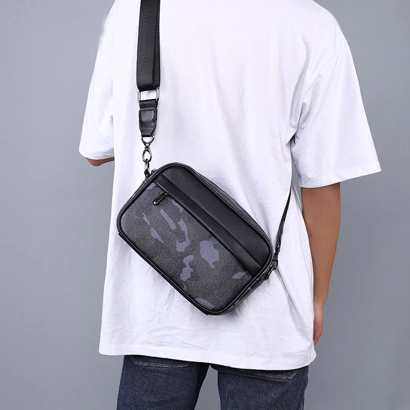 

Fashion Men's Crossbody Shoulder Bag Casual Designer Sling Backpack Messenger Bags For Men PU Leather Travel Handbags