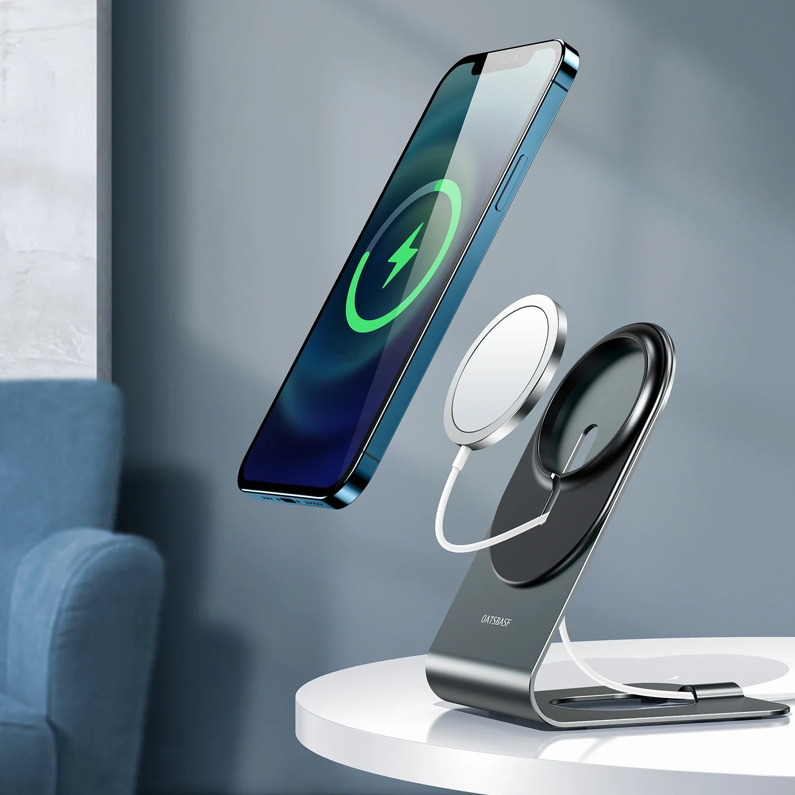 Магнитная Беспроводная зарядная подставка Eary для iPhone 15 14 13 Pro ...