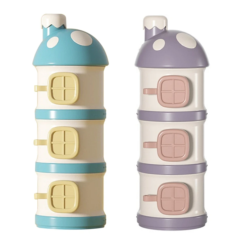 

3-х слойный дозатор для детского молока и порошка, контейнер для формулы для путешествий, штабелируемые снэки для детей